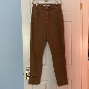 Hollister Brown Curvy High Rise Mom Jeans Size 3L